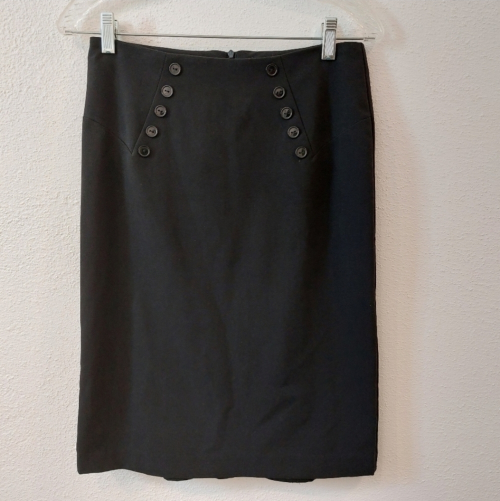 A Byer Black Button Accent Pencil Skirt Juniors Size 5